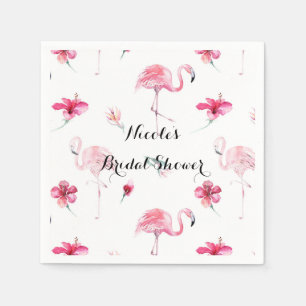 Flamingo Tropics Summer Birthday Party Elegant Napkins