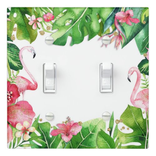 Flamingo Tropics Summer Island Chic Hibiscus Light Switch Cover