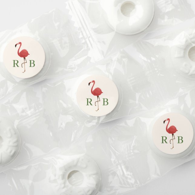 Flamingo Tropics Wedding Candy, Monogram Life Saver® Mints (Assorted)