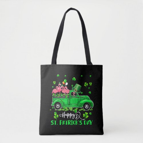 Flamingo Truck Shamrock Green St Patrick Day T Shi Tote Bag