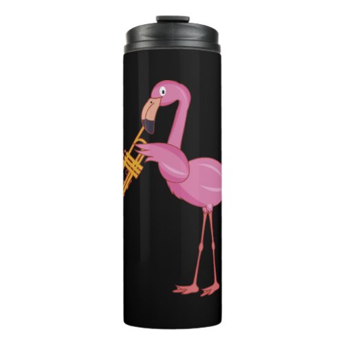 Flamingo trumpet wind instrument gift jazz thermal tumbler