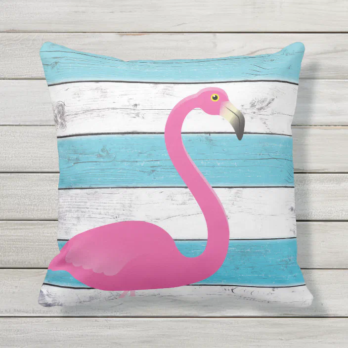Qty 4 In Outdoor Gray Tropical Flamingo Lumbar & Square Pillows Choose Size