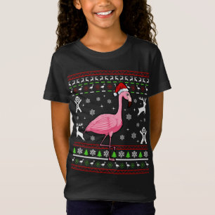 Flamingo Ugly Christmas Pajama Cute Bird Animal X- T-Shirt