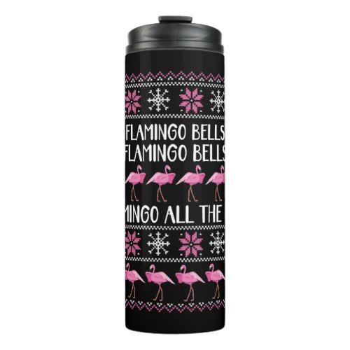 Flamingo Ugly Christmas Sweater Cool Xmas T Shirt Thermal Tumbler