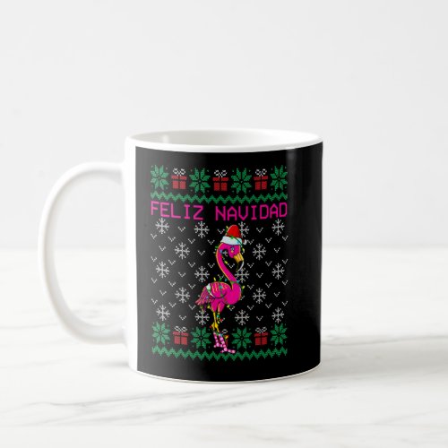Flamingo Ugly Christmas Sweater Feliz Navidad Coffee Mug