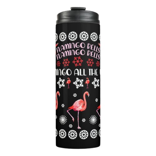 Flamingo Ugly Sweater Thermal Tumbler