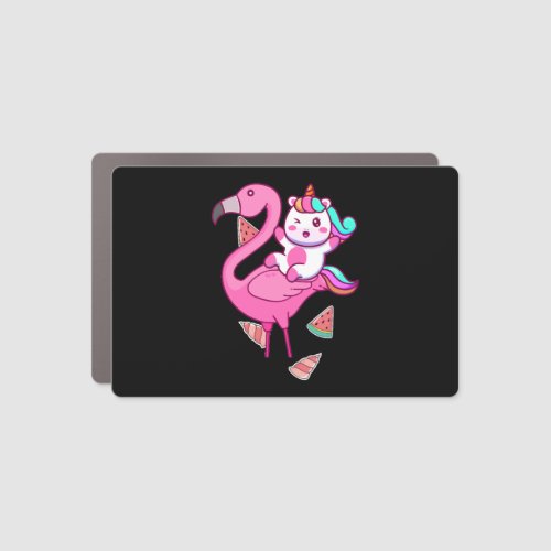 Flamingo Unicorn    Car Magnet