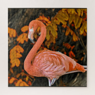 Flamingo, up close and beautiful jigsaw puzzle