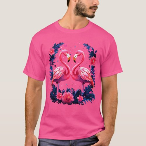 Flamingo Valentine Day T_Shirt
