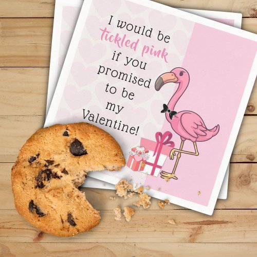 Flamingo Valentines Day Cocktail Paper Napkins