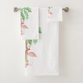 Flamingo Valentines Day Towel Set 