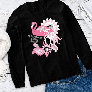 Flamingo Vibes Only - Paisley Pink Flamingo Tri-Blend Shirt
