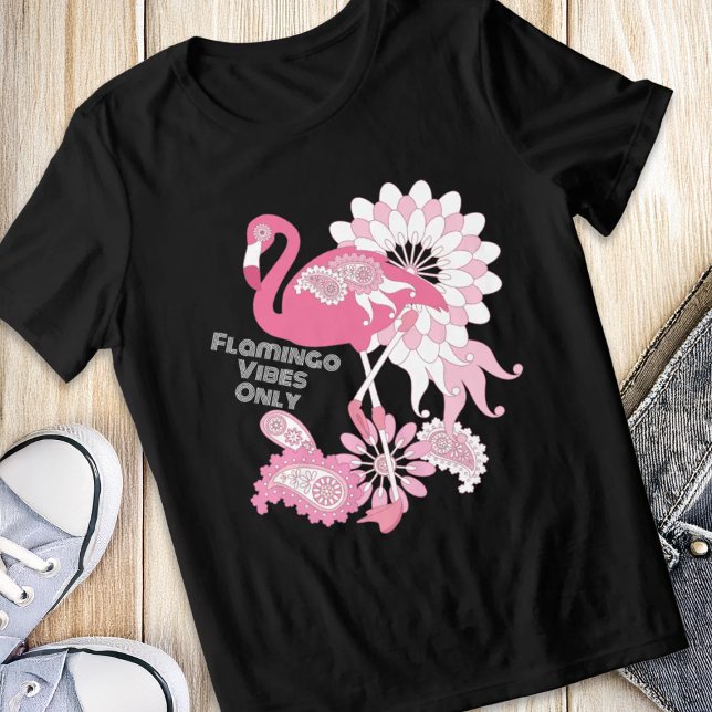 Flamingo Vibes Only - Paisley Pink Flamingo Tri-Blend Shirt (Creator Uploaded)