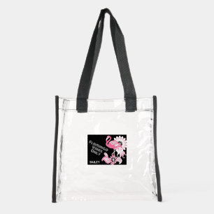 Flamingo Vibes Only - Whimsical Pink Flamingo Clear Tote Bag