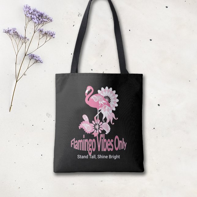 Flamingo Vibes Only Whimsical Pink Flamingo Tote Bag (Creator Uploaded)