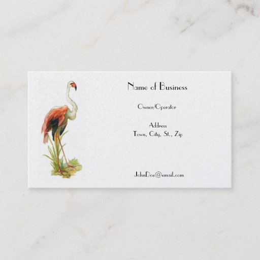 Customizable Flamingo Vintage Business Card