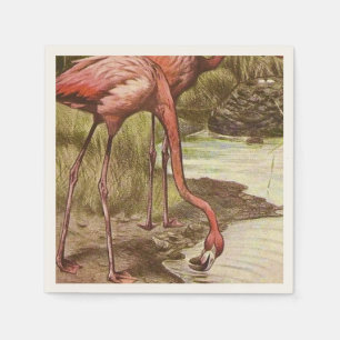 Flamingo Vintage Illustration Napkins