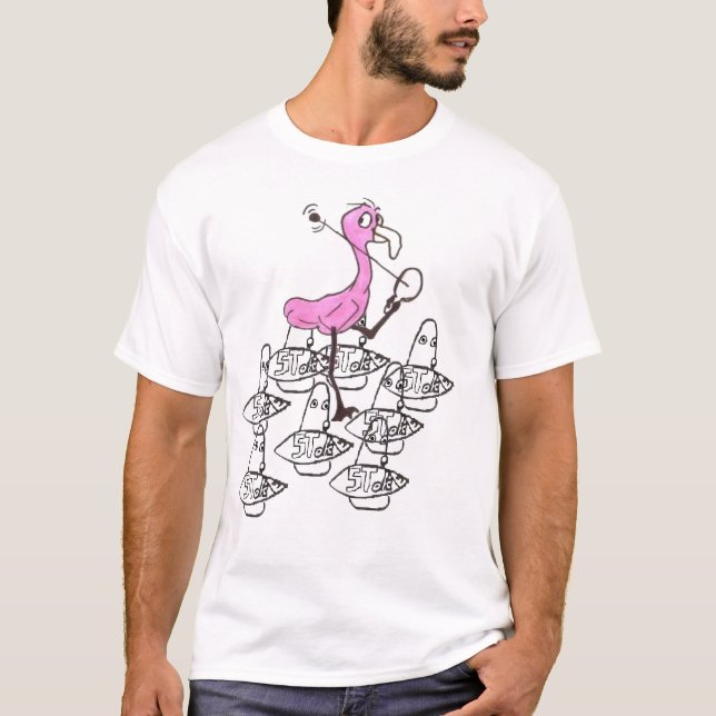 flamingo vs. creature T-Shirt (Front)