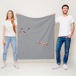 Flamingo Wall Art Fleece Blanket