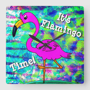 Flamingo Wall Clock It's Flamingo Time!