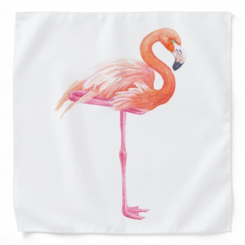 Flamingo watercolor bandana