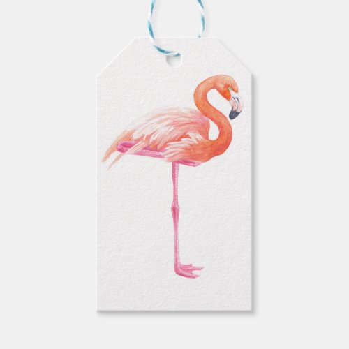 Flamingo watercolor gift tags