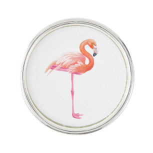 Flamingo watercolor lapel pin