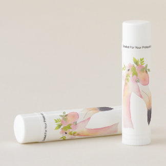 Flamingo watercolor painting - lip balm