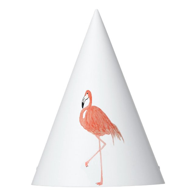 Flamingo Watercolor Party Hat (Front)