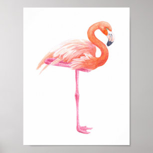 Flamingo watercolor poster
