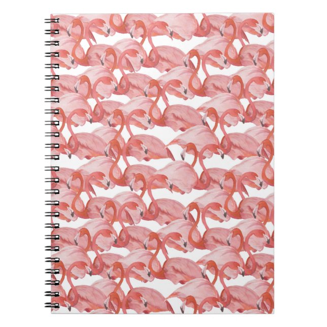 Flamingo Watercolor: Seamless Small Pattern Notebook (Front)