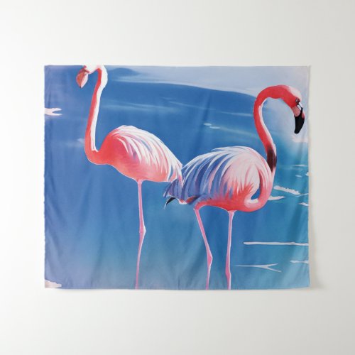 Flamingo Watercolor Tapestry