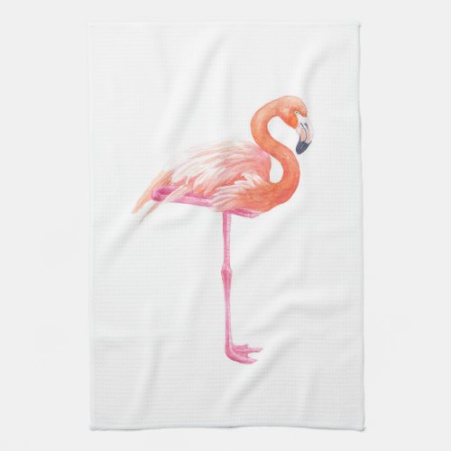 Flamingo watercolor towel