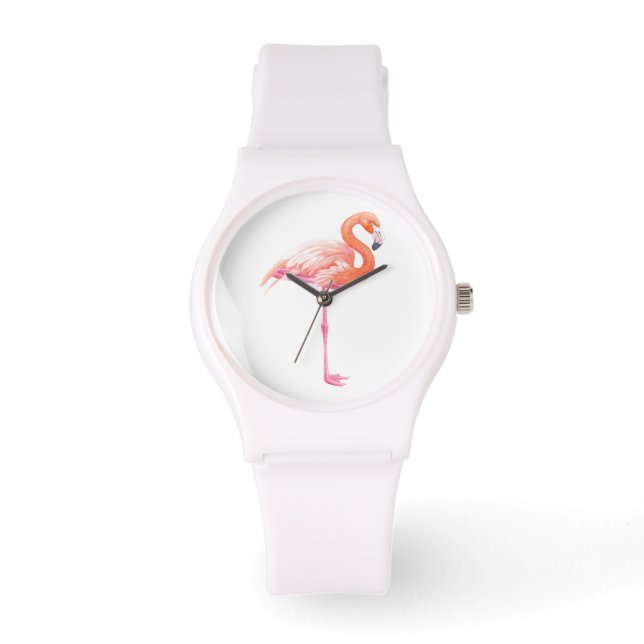 Flamingo watercolor watch (Front)