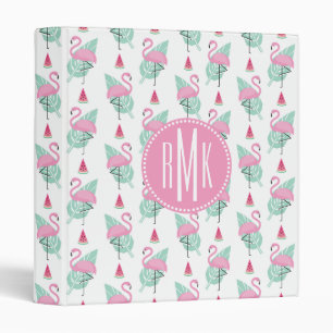 Flamingo & Watermelon Pastel Pattern Binder