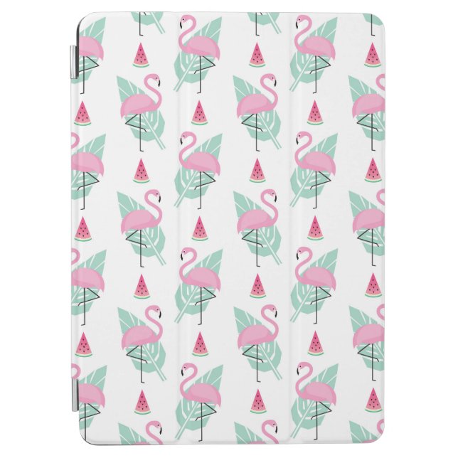 Flamingo & Watermelon Pastel Pattern iPad Air Cover (Front)