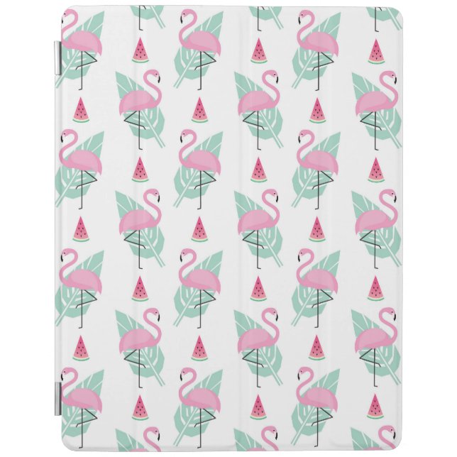 Flamingo & Watermelon Pastel Pattern iPad Air Cover (Front)