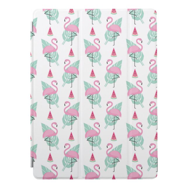 Flamingo & Watermelon Pastel Pattern iPad Pro Cover (Front)
