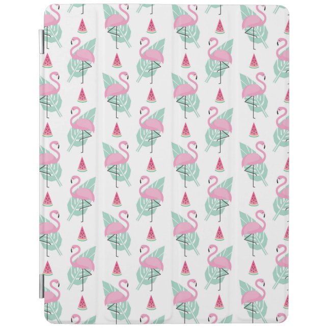 Flamingo & Watermelon Pastel Pattern iPad Smart Cover (Front)