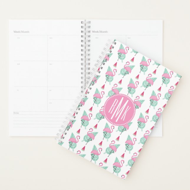 Flamingo & Watermelon Pastel Pattern Planner (Display)