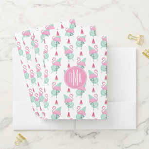 Flamingo & Watermelon Pastel Pattern Pocket Folder