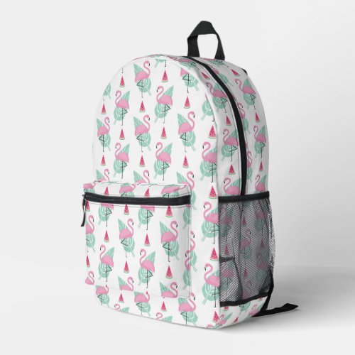Flamingo  Watermelon Pastel Pattern Printed Backpack