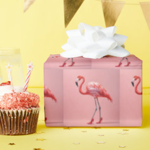 Flamingo Wearing Red High Heels Wrapping Paper