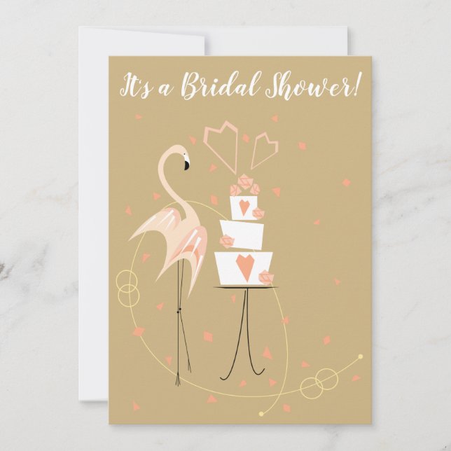 Flamingo Wedding Bridal Shower portrait Invitation (Front)