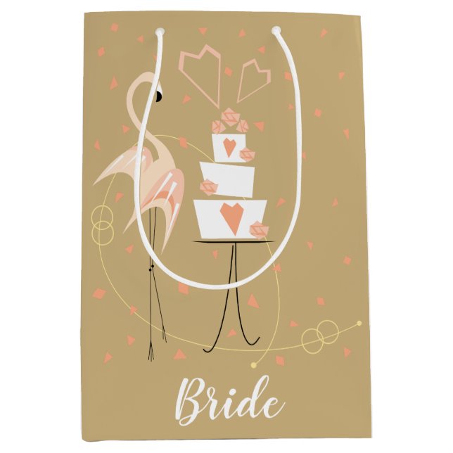 Flamingo Wedding Bride Medium Gift Bag (Front)
