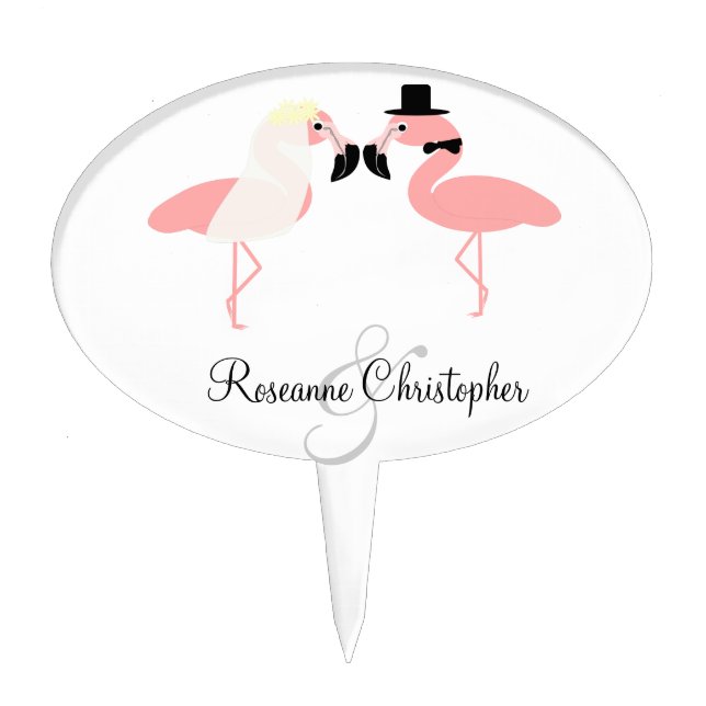 Flamingo Wedding Cake Topper (Front)