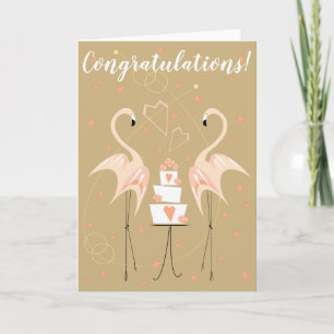 Flamingo Wedding Congratulations Card