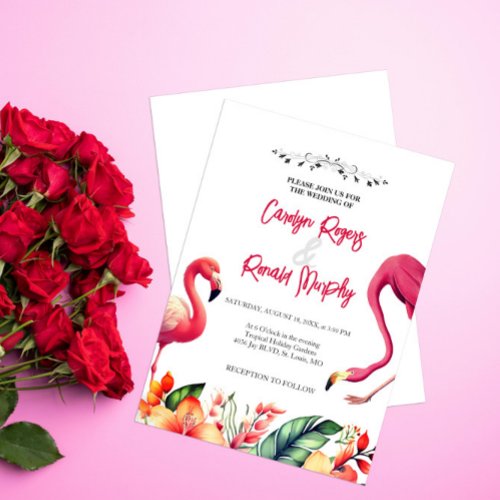 Flamingo Wedding Invitation