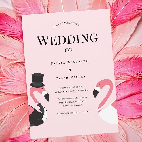 Flamingo Wedding  Invitation