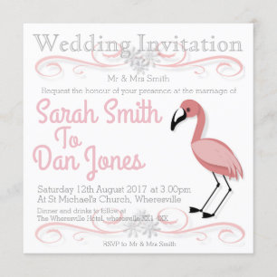 Flamingo Wedding Invitation (Customizable)